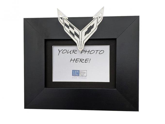 2020-2023 Corvette Car Art Work Blackwood Photo Frame With C8 Flag