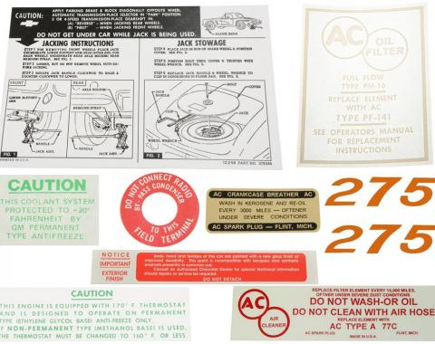 61 Decal Set - 275 Horsepower - 9 Pieces