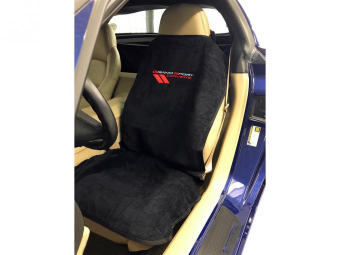 Seat Armour 2005-2013 Corvette Seat Towel, Black with Grand Sport Logo SA100C6GSB