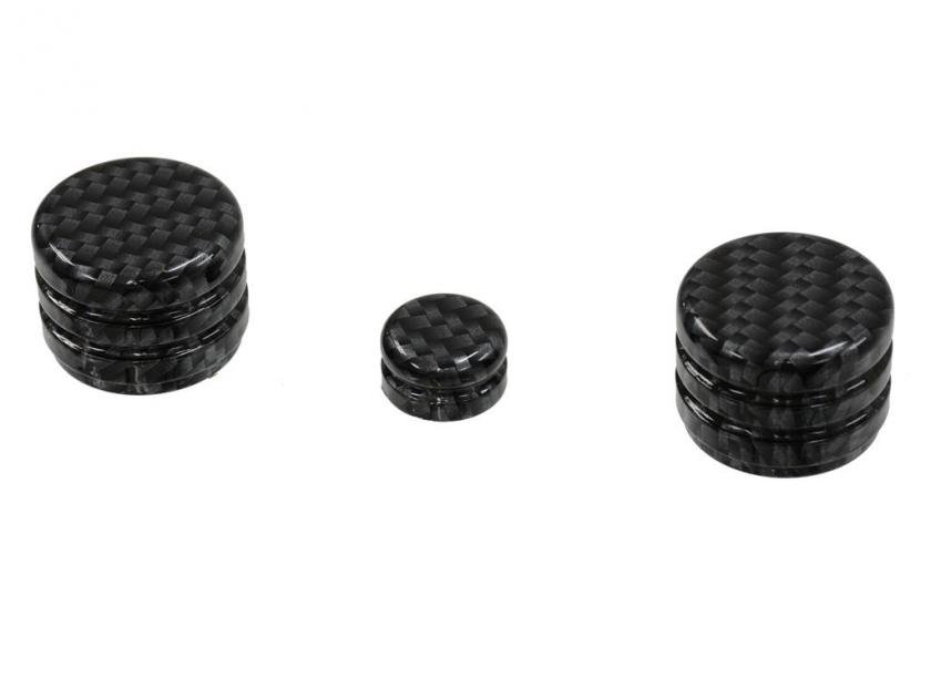 0513 Carbon Fiber Dash Knobs With Navigation System Set Of 3