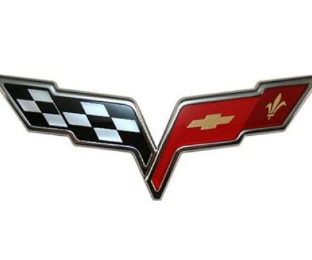 Metal Sign - C6 Corvette Front Emblem - 32" X 12" - Photo Steel
