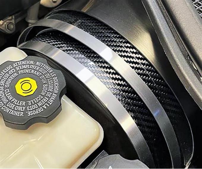 2014-2019 Brake Booster Cover - Carbon Fiber & Brushed Stainless Steel