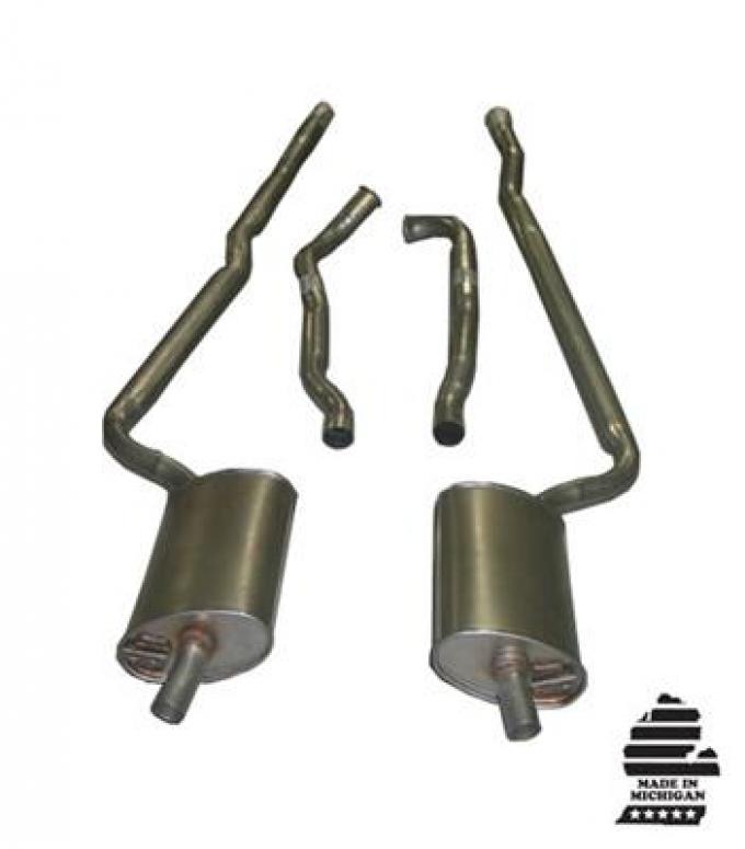 66-67 Exhaust System Carbon Steel 427 Automatic w/ 2 1/2" Off Road / N11 Muffler
