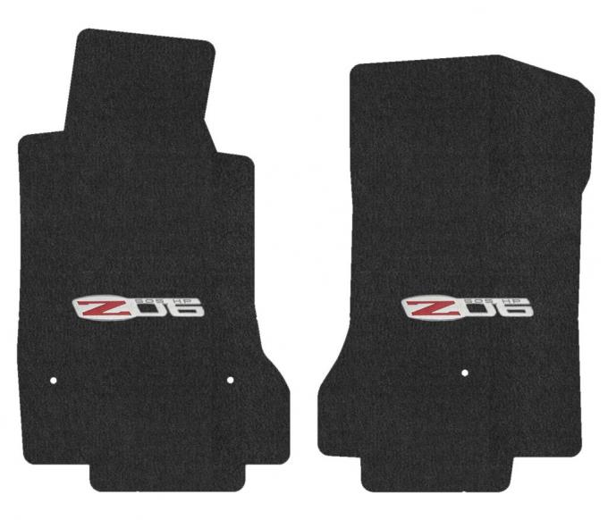 2007-2013 Velourtex Floor Mats - Ebony With Z06 505hp - 2007 Late - 2013 Early