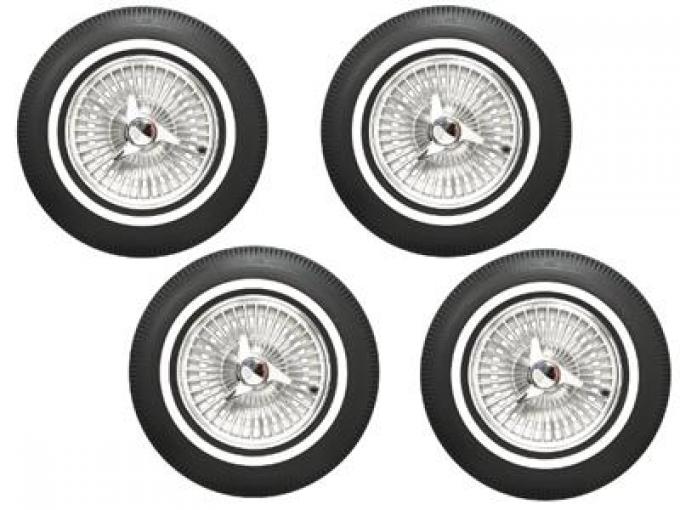 64 Rims 63-64 Wheels and Tires Package - Knock Off with 670-15 Whitewall BF ...