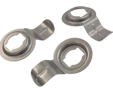 77-79 Rear Storage Compartment Door Lift Tabs - Metal Paint To Match - Set of 3