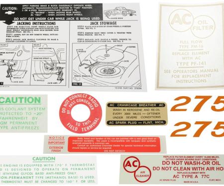 61 Decal Set - 275 Horsepower - 9 Pieces