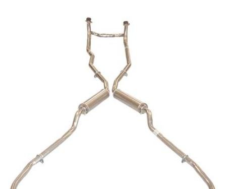 56-58 Exhaust System With Round Offroad Muffler - Aluminized