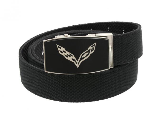 Nexbelt C7 Black Buckle Aston Black Canvas Belt