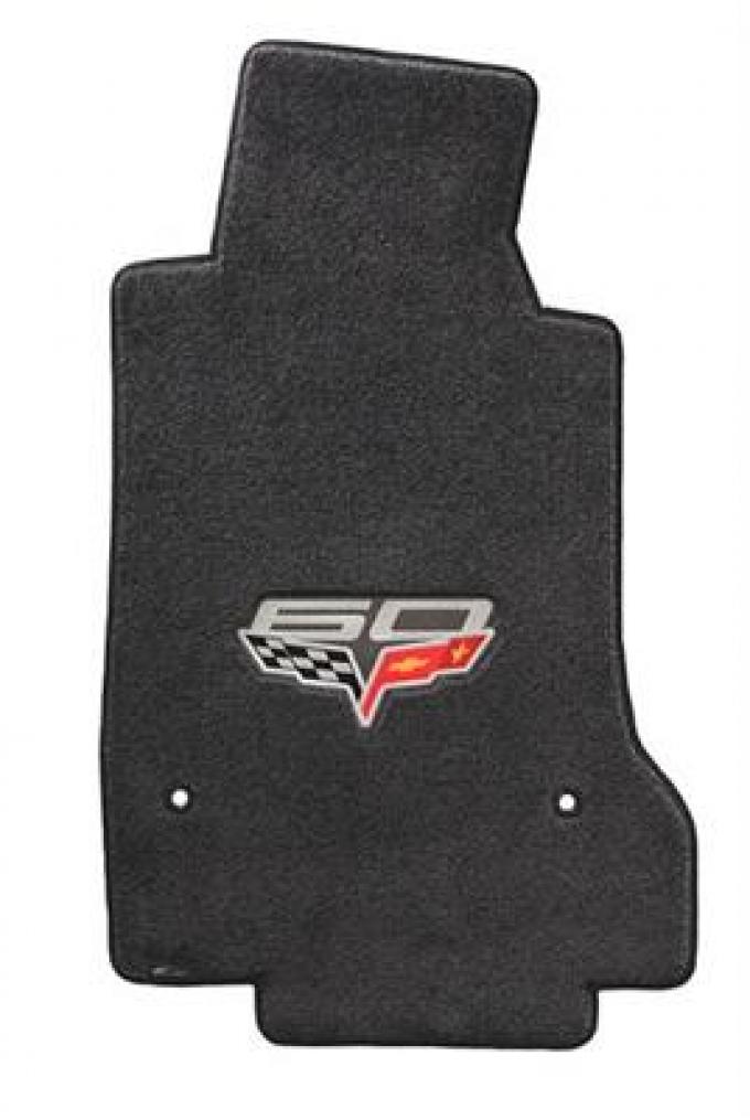 2013 Floor Mats - Ebony C6 60th Anniversary Logo - Lloyd Design 2013 Late
