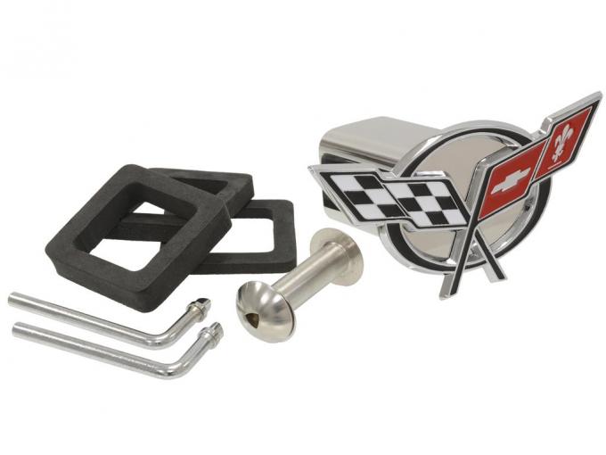 Trailer Tow Hitch Cover With C5 Outline Emblem