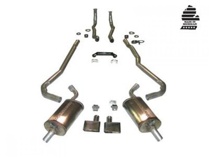 1970-1972 Exhaust System Deluxe 2" Small Block 4-Speed with Magnaflow