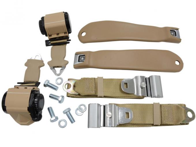 68-69 Seat Belt Reproduction w/Vertical Mount Retractable Shoulder Harness