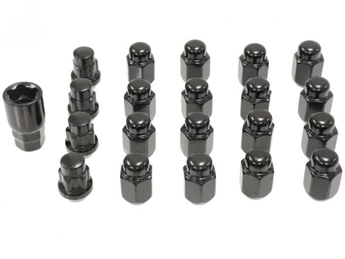 97-19 Black Wheel Lug Nut Set With Locks (20 Pieces)