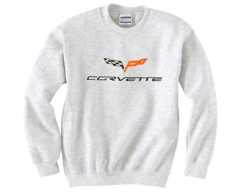 Sweatshirt With C6 Embroidered Emblem Gray