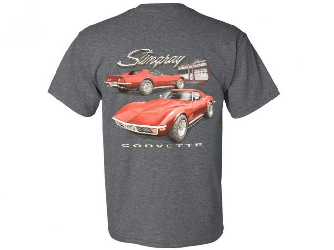 T-Shirt 68-72 C3 Corvette Stingray Garage Gray