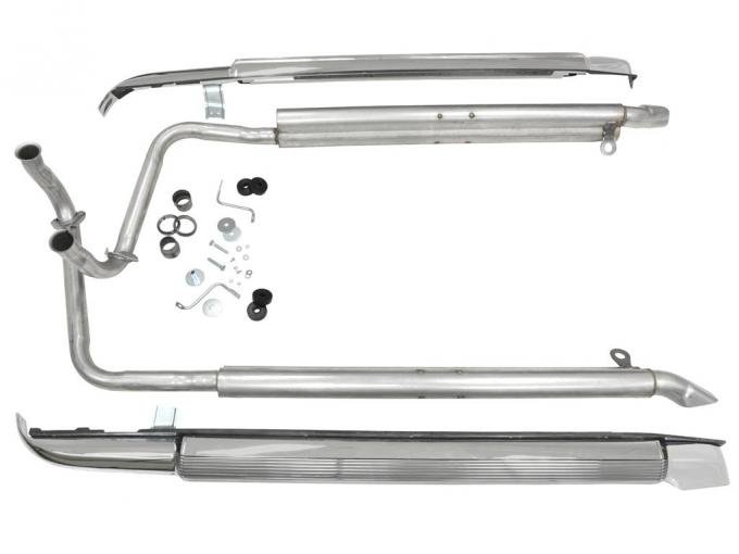 68-69 Side Exhaust Set 427 With Aluminized Pipes And Factory Covers