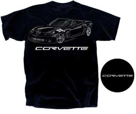 T-Shirt - C6 Grand Sport Ghost Print On Black