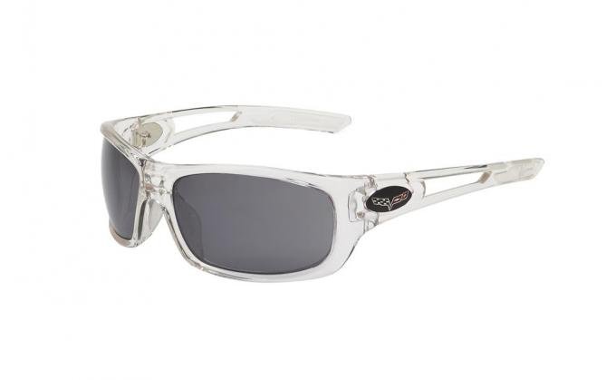 Sunglasses - Crystal Clear Full Frame With C6 Logo - Rx Capable