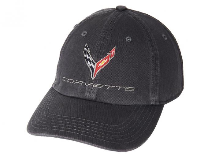 Hat C8 Corvette Washed Charcoal