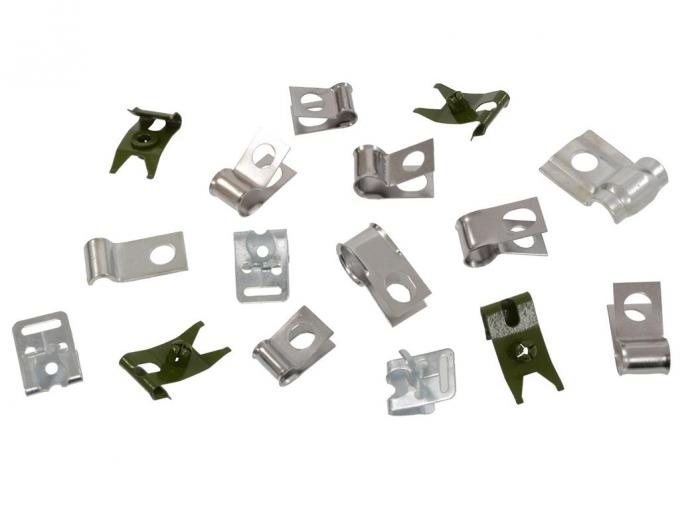 63-65 Brake And Gas Line Clip Set - 18 Pieces