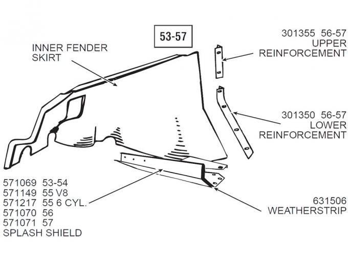 55 Splash Shields V8 Corvette Depot