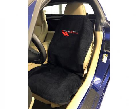 Seat Armour 2005-2013 Corvette Seat Towel, Black with Grand Sport Logo SA100C6GSB
