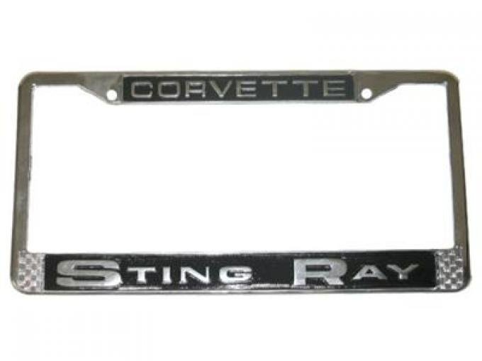Corvette Sting Ray Chrome License Plate Frame / Bezel