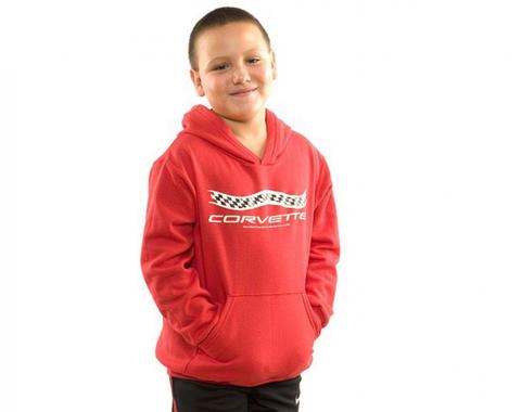 Boy's Red Sweatshirt Checkered Flag Logo