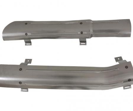 66-67 Exhaust Heat Shield Set - 2 1/2" With Straps And Screws ( Steel )