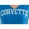 T-Shirt Womens Short Sleeve Blue With Corvette Script