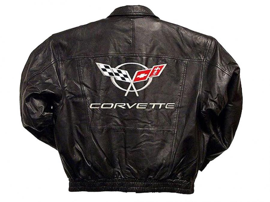 Jacket Lambskin Leather Black With C5 Z06 405 HP Embroidered Emblem