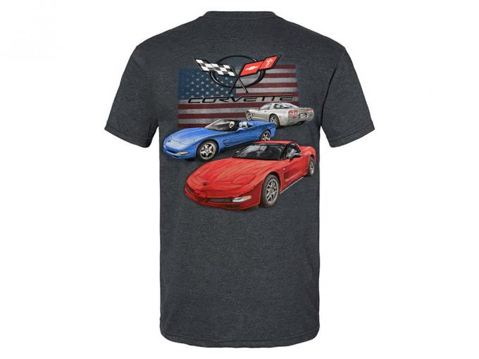T-Shirt 97-04 C5 American Flag Dark Heather