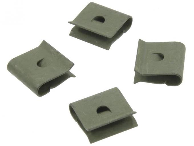 68-72 Lower Outer Windshield Moulding Clips - Outer On Fender - Set Of 4