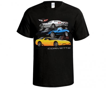 T-Shirt C5 Black 3 Car Front Print