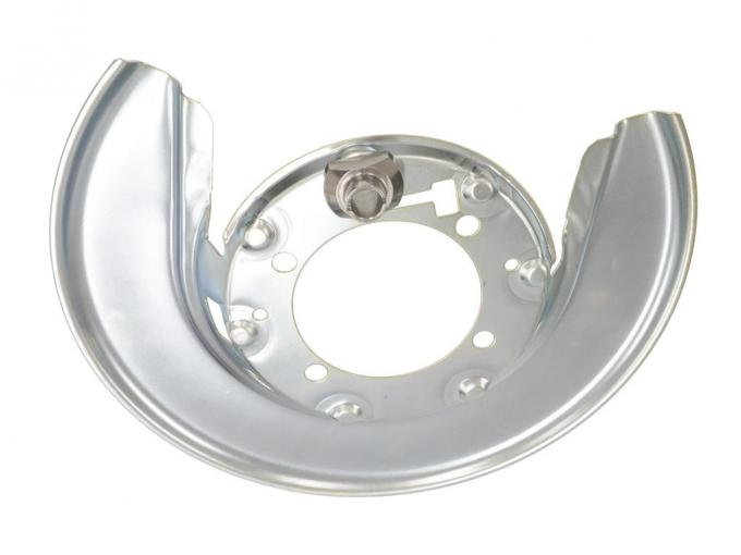 65-75 Parking / Emergency Brake Flange Plate - Left Rear Zinc Silver