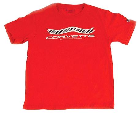 T-Shirt Boys Red Checkered Flag