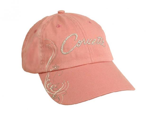 Ladies Pink Corvette Sparkle Script Hat