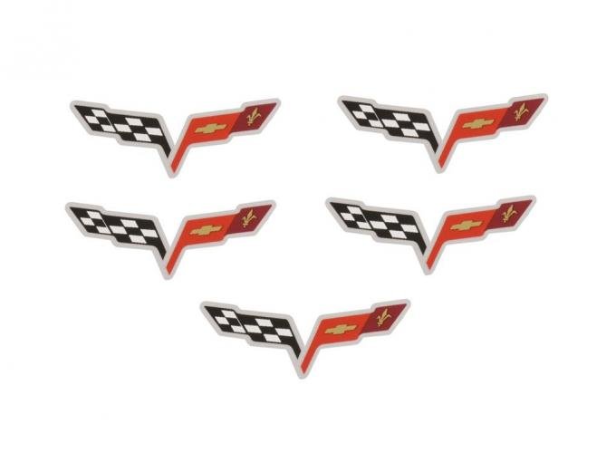 05-13 Cross Flag Decals - Small / Wheel Center Cap - 2" X 3/4" - Set Of 5