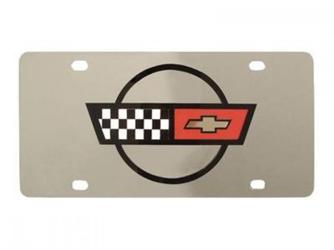 License Plate - Stainless Steel 84-96 C4 Logo