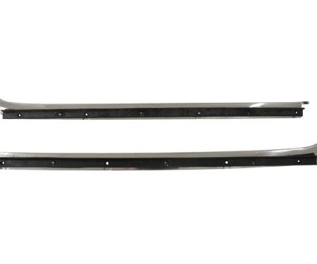 64-67 Coupe Door Outer Window Mouldings with Seals