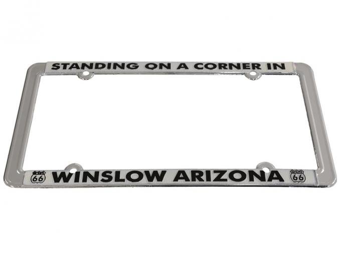 Route 66 Licence Plate Frame Standing On A Corner