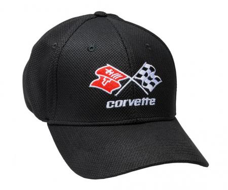 Black Flexfit Performance Hat with 63-82 Crossflag Embroidered Logo
