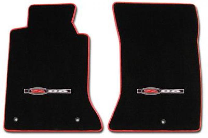 2001-2004 C5 Floor Mats C5 Z06 Black With Red Binding - Lloyd Design