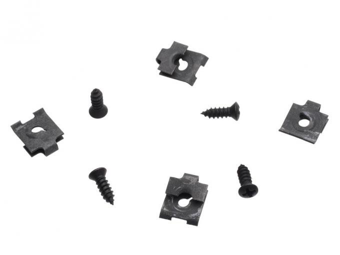 1968-1969 Gas Door Bezel Screws with Mounting Nuts