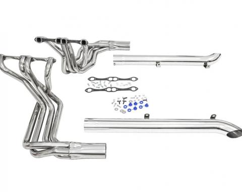 63-82 Side Mount Exhaust Set 327 / 350 Ceramic Coated By Dougs Headers