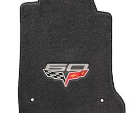 2013 Floor Mats - Ebony C6 60th Anniversary Logo - Lloyd Design 2013 Late