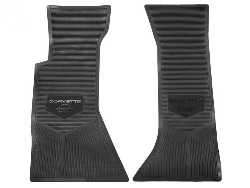 Avery Floor Mats 19-AV – 1984-1996 Corvette Carpet Floor Mats, Black With Embroidered Logo, 3-Piece Set