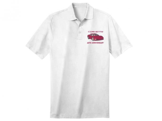 03 Polo Shirt - White Tournament 50th Anniversary C5 Coupe