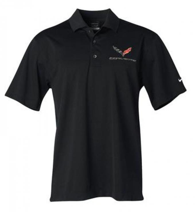 Polo Shirt Black Nike Dri-Fit With C7 Embroidered Logo